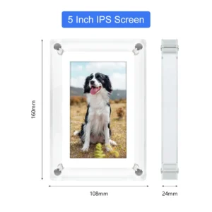 Akrylowa cyfrowa ramka na zdjęcia 5 i 7 cali IPS 4 GB automatyczne obracanie Jasny