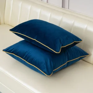 Aksamitna poszewka jednokolorowa miękka dekoracyjna sofa sypialnia 45x45 cm Granatowy