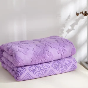 Bawełniana narzuta ręcznikowa frotte retro na łóżko Brązowy