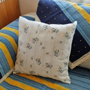 Bawełniana poszewka na poduszkę w stylu koreańskim 45x45 cm Biały