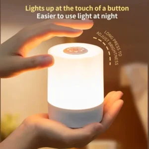 Bezprzewodowa lampka nocna LED z pilotem USB akumulator na biurko Granatowy