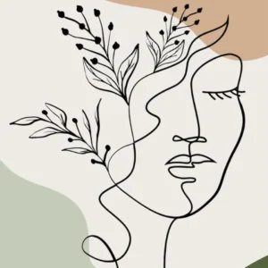 Boho Szałwiowa Zieleń Rośliny Nordic Grafiki Geometryczne do Salonu Zielony