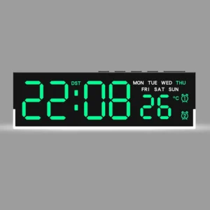 Budzik LED z temperaturą tygodniem i regulacją podświetlenia USB żółty