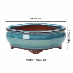 Ceramiczna doniczka bonsai w chińskim stylu z fioletowej gliny — wentylowana Biały