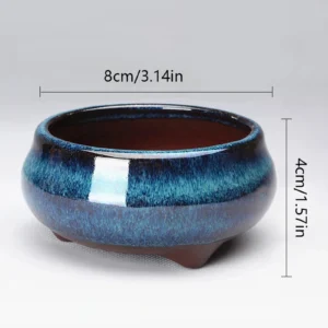 Ceramiczna doniczka bonsai z otworami w stylu chińskim Biały
