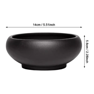 Ceramiczna doniczka kamionkowa z otworem odpływowym — chiński styl bonsai żółty