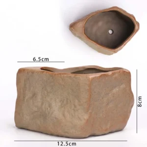 Ceramiczna doniczka na sukulenty w kształcie kamienia z otworem drenażowym Fioletowy