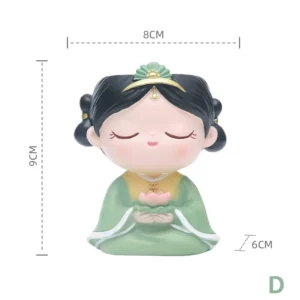 Ceramiczna figurka-doniczka Hanfu do sukulentów — dekoracja biurka Burgundia