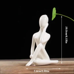 Ceramiczna figurka jogi – porcelanowa postać damska w pozycji jogi Burgundia