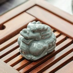 Ceramiczna figurka zodiak chiński tea pet do zestawu herbacianego Jasnozielony
