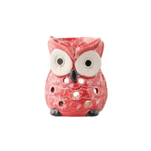 Ceramiczna kadzielnica w kształcie sowy na świeczkę tealight — aromaterapia Czerwony