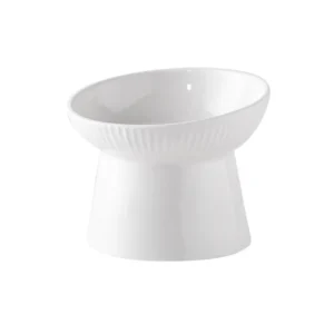 Ceramiczna miska dla kota podwyższona chroniąca szyję Czerwony