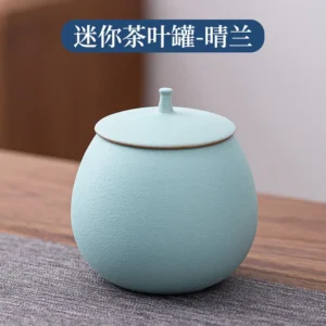 Ceramiczna puszka na herbatę – okrągły szczelny słoik kamionkowy Kolba