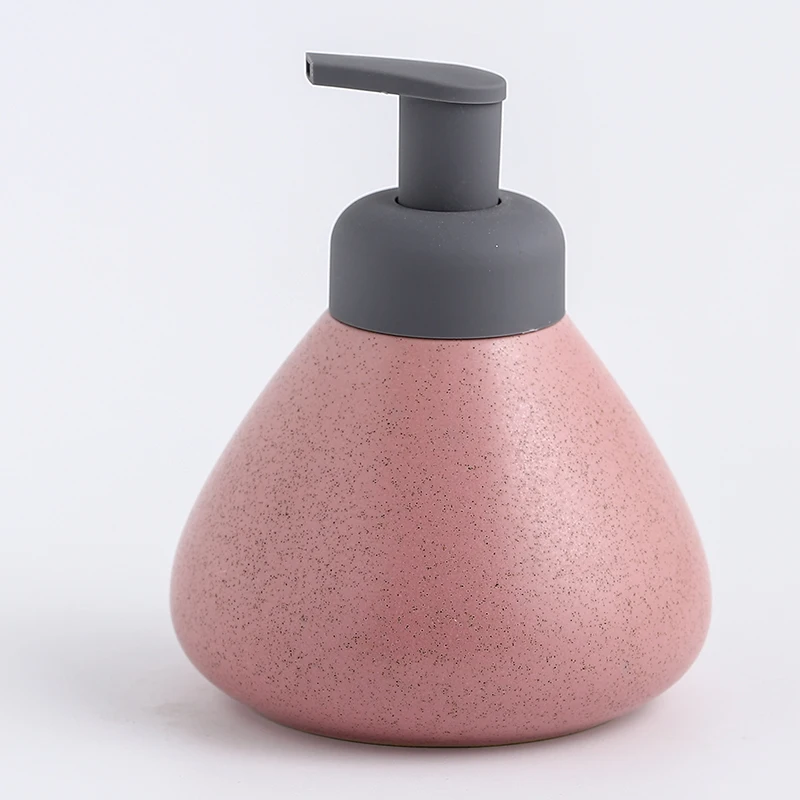Ceramiczny dozownik mydła w piance na blat Różowy 360ml