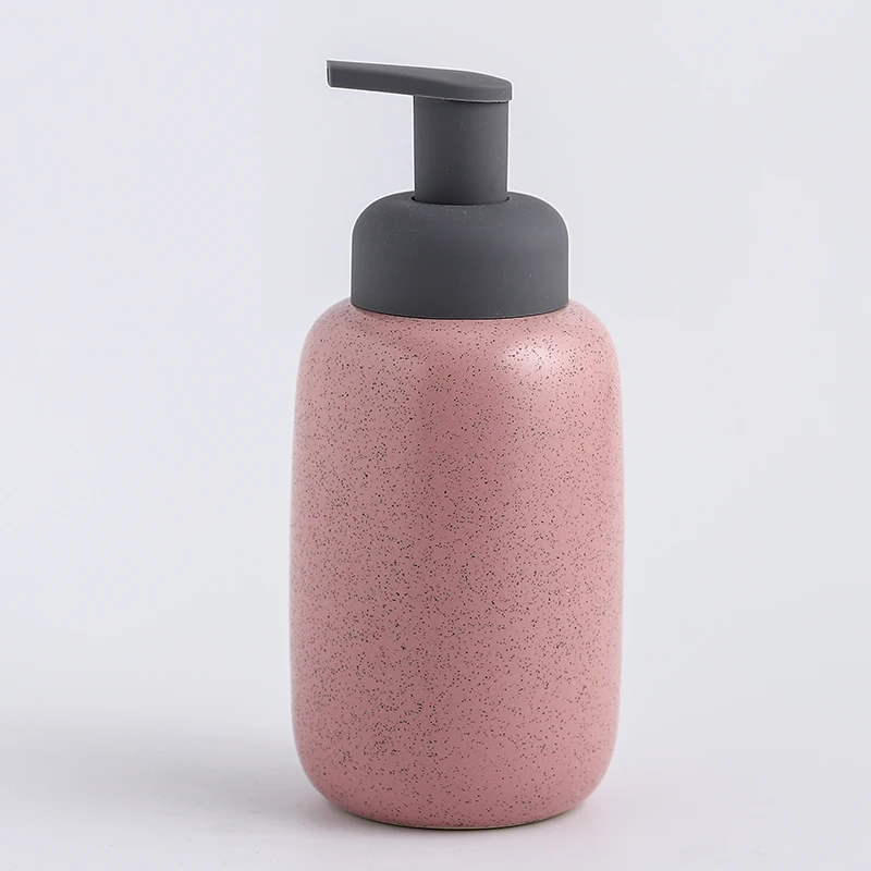 Ceramiczny dozownik mydła w piance na blat Różowy 400ml