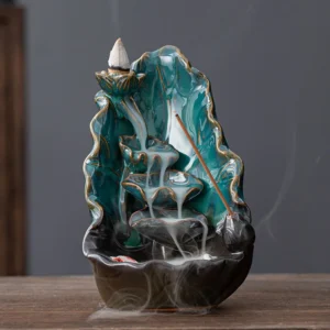 Ceramiczny kadzielnik Lotos – wodospad dymu do salonu Fioletowy