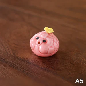 Ceramiczny kubek do bubble tea z uroczą świnką Pomarańczowy