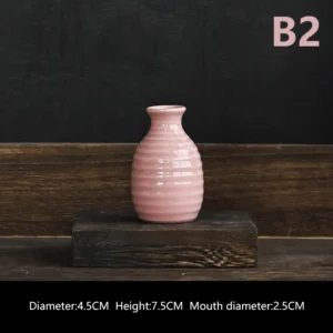 Ceramiczny mini wazon na kwiaty kolorowy do hydroponiki Zielony
