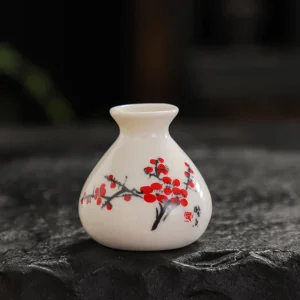 Ceramiczny pojemnik w stylu chińskim – retro słoiczek na wykałaczki i patyczki kosmetyczne Granatowy