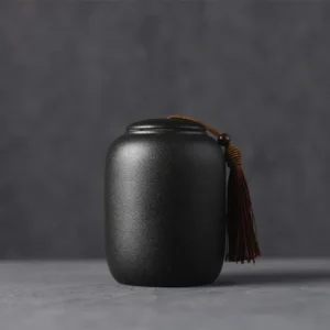 Ceramiczny słoik do przechowywania vintage z matowym wykończeniem Jasnozielony