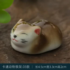 Ceramiczny uchwyt na pałeczki Pies i Kot Fioletowy/фиолетовый