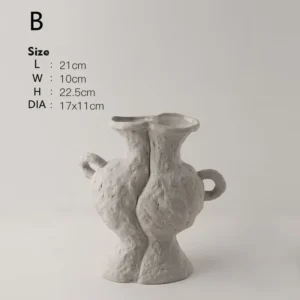 Ceramiczny wazon hydroponiczny w stylu nordyckim żółty