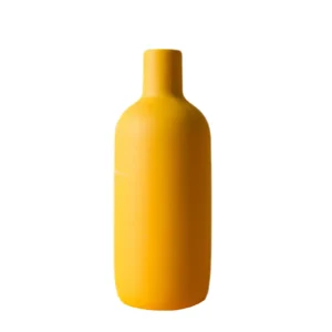 Ceramiczny wazon nordycki z wąską szyją na komodę i półkę żółty