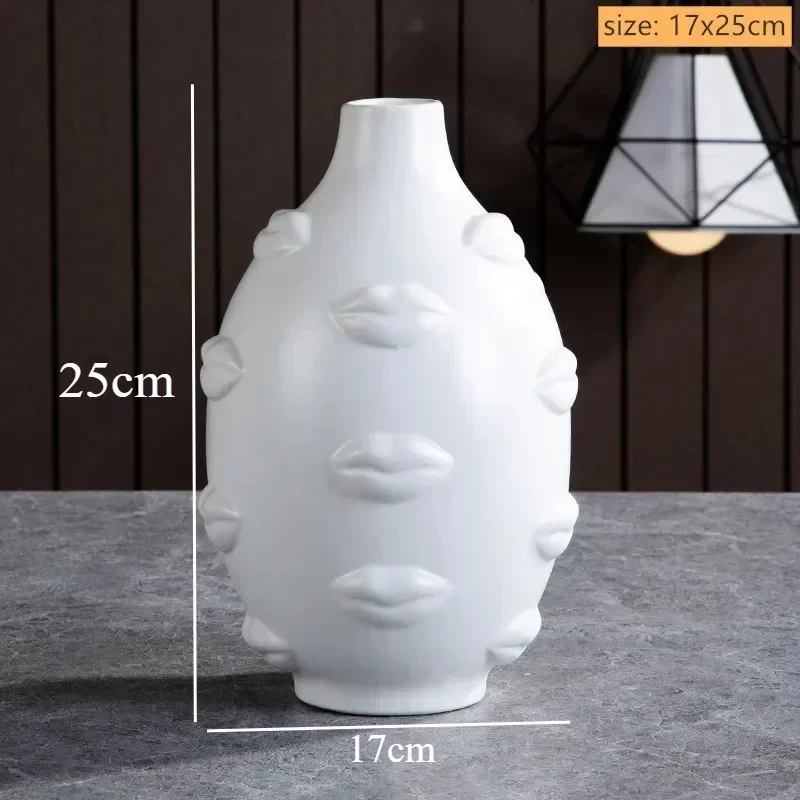 Ceramiczny wazon rzeźbiony w kształcie twarzy człowieka Fioletowy/фиолетовый