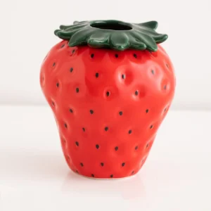 Ceramiczny wazon w kształcie truskawki dekoracja salonu i biurka Czerwony