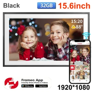 Cyfrowa ramka na zdjęcia WiFi 15,6 cala IPS HD dotykowa 32GB Szampan