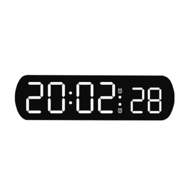 Cyfrowy budzik LED ze sterowaniem głosem temperaturą i timerem Biały