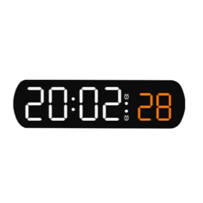 Cyfrowy budzik LED ze sterowaniem głosem temperaturą i timerem Pomarańczowy