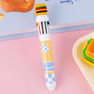 Długopis żelowy Kapibara 10 kolorów 0,5 mm – silikonowy kawaii do szkoły Czerwony