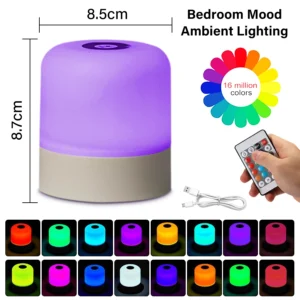 Dotykowa lampka nocna LED ładowana USB do sypialni i dla dzieci Brązowy