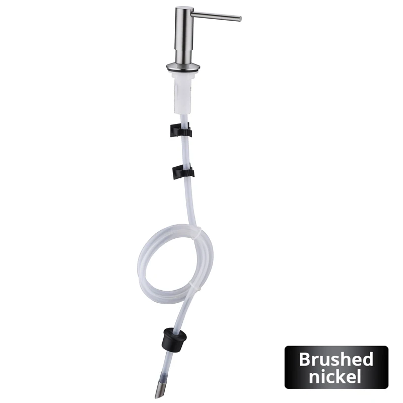 Dozownik mydła montowany w blacie z przedłużką do butelki Brushed nickel