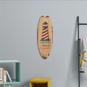 Drewniana dekoracja ścienna w stylu surfingowym retro Brązowy
