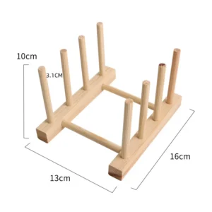 Drewniany organizer na talerze, pokrywki i deski 3 grids