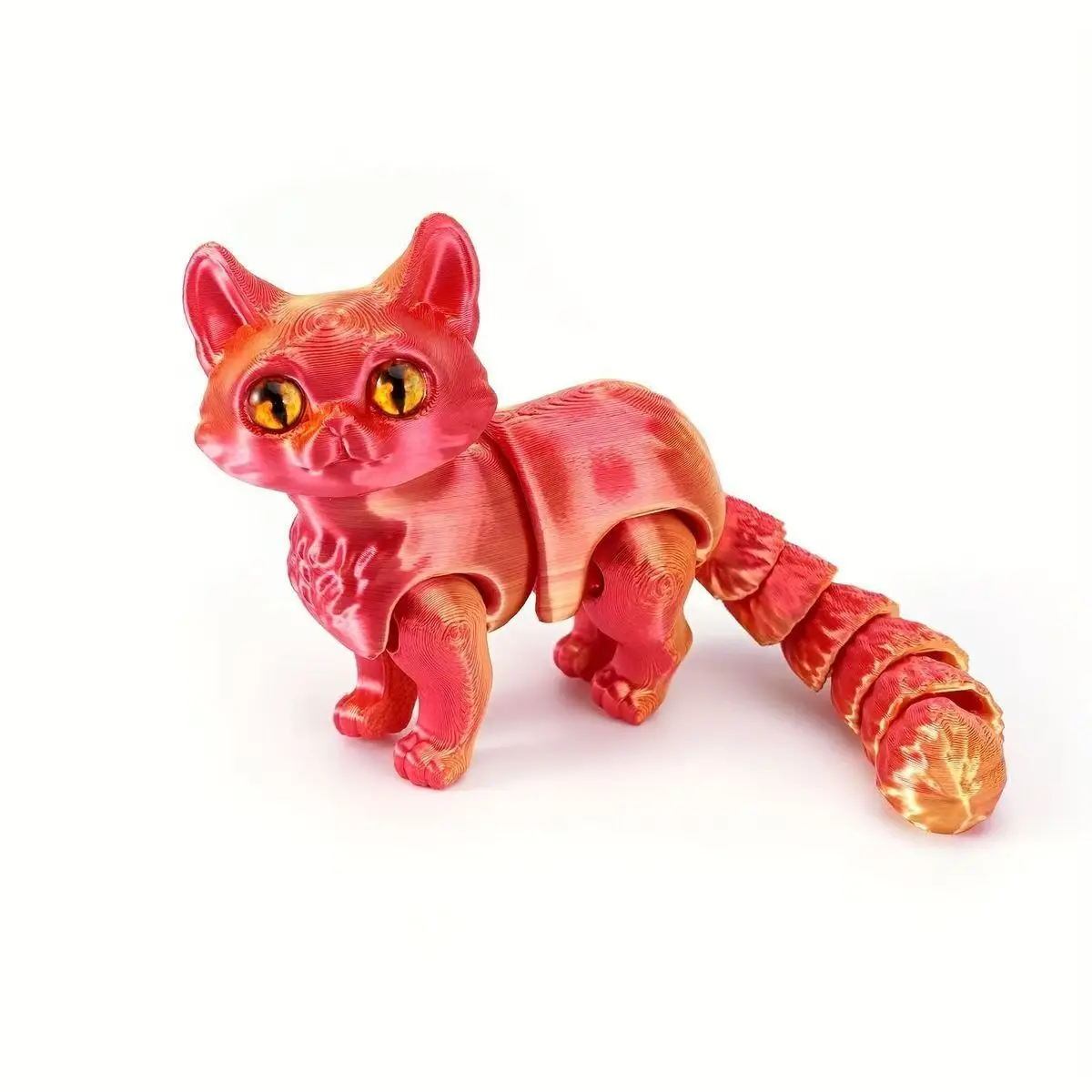 Drukowana 3D miniaturowa figurka kota laserowa ozdoba biurka Khaki