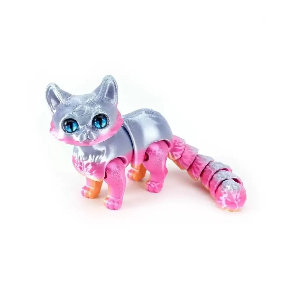 Drukowana 3D miniaturowa figurka kota laserowa ozdoba biurka Ciemny szary