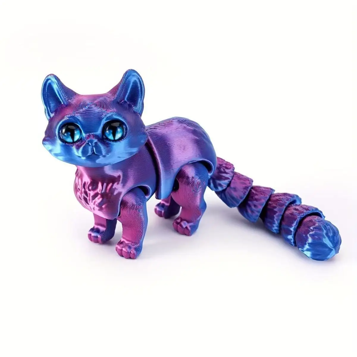 Drukowana 3D miniaturowa figurka kota laserowa ozdoba biurka Jasnoszary
