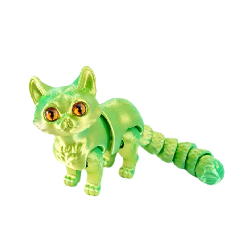 Drukowana 3D miniaturowa figurka kota laserowa ozdoba biurka śliwka