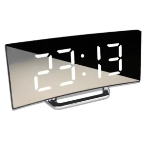 Elektroniczny zegar cyfrowy LED na biurko z budzikiem Biały