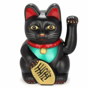 Elektryczna machająca łapką figurka kota szczęścia Feng Shui — Maneki Neko Jasnozielony