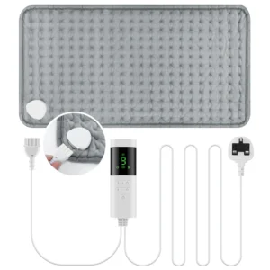 Elektryczna poduszka grzewcza na plecy i szyję 30x60 cm Srebrny