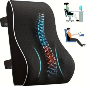 Ergonomiczna poduszka pod plecy z pianki memory kształt Czarny