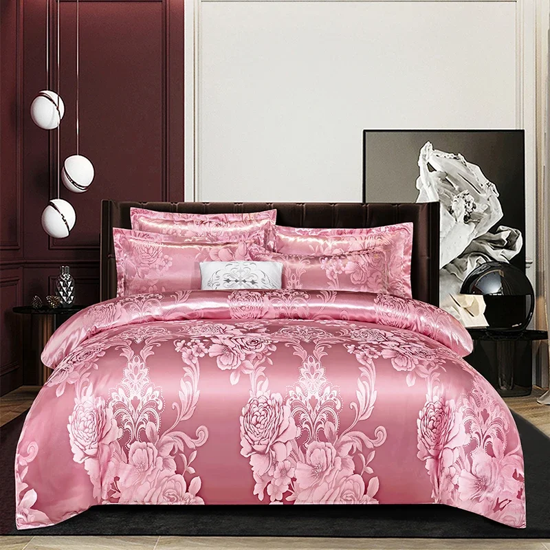 Europejska poszwa na kołdrę z poszewkami na poduszki 3-częściowy zestaw Czerwony