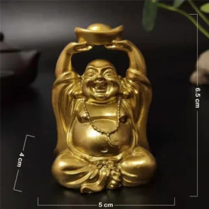 Figurka Buddy w kolorze kamienia – ozdoba ogrodu zen Jasnozielony