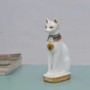 Figurka egipskiego kota - statuetka bogini Bastet Biały