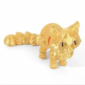 Figurka kota z ruchomymi stawami drukowana 3D kolorowa Jasnożółty