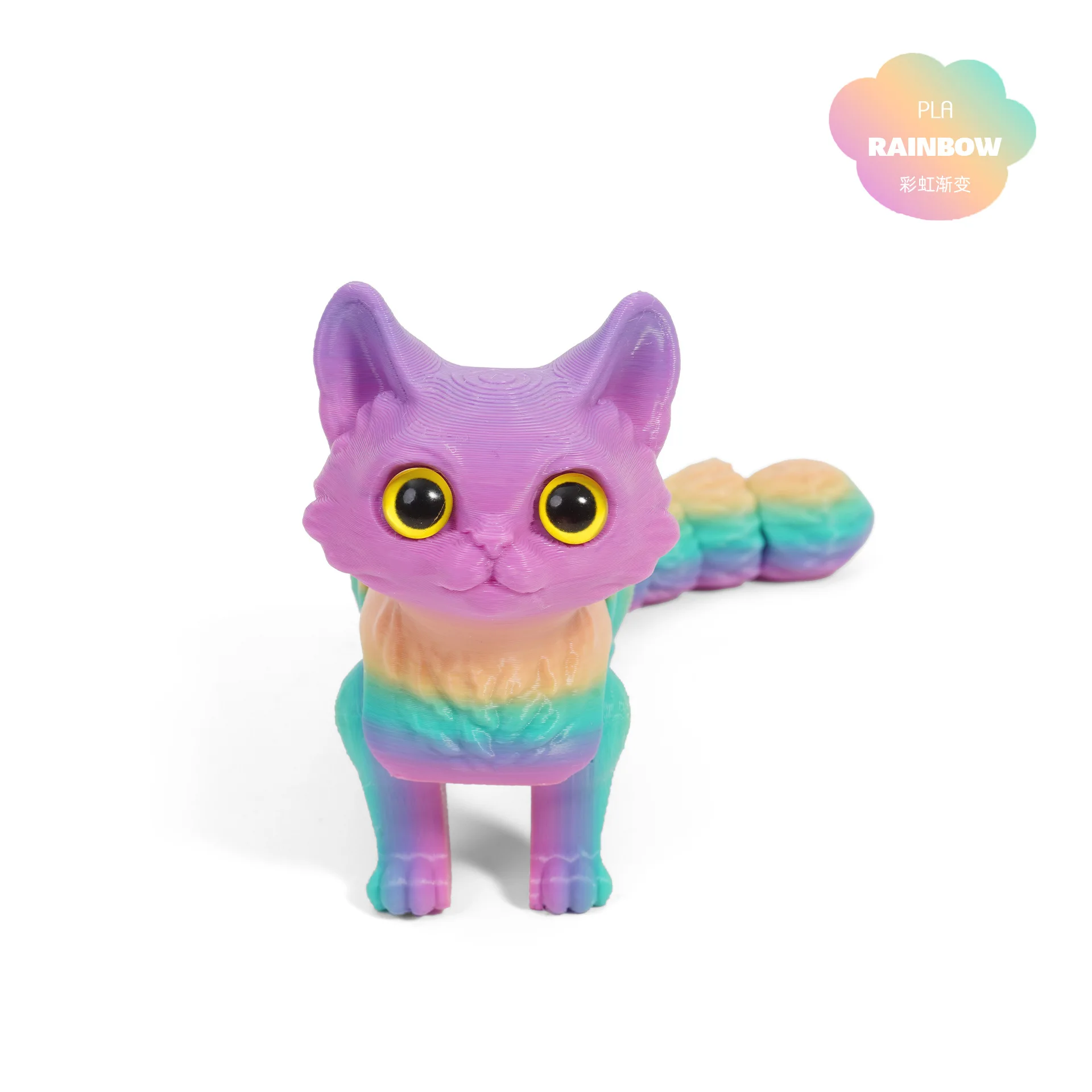 Figurka kotka z ruchomym ogonkiem – druk 3D Fioletowy/фиолетовый